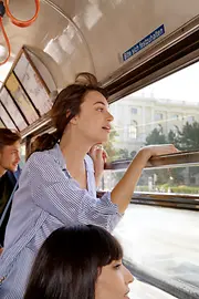 Vienna, by tram around the Ringstrasse boulevard, passengers