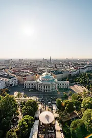 Vienna, panoramic view of the Burgtheater from City Hall