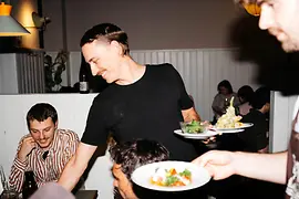 Vegetarian food is being served