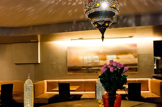 Set table in the restaurant Aux Gazelles 