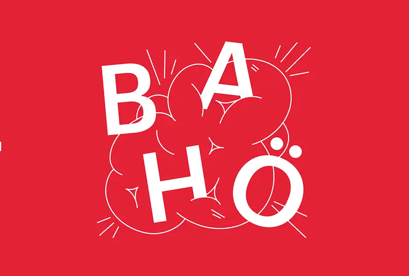 Logo Podcast Bahö mit Schriftzug "Gegensätze suchen Gemeinsamkeiten"