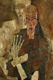Painting by Egon Schilele, Self-Seers II (Death and Man)