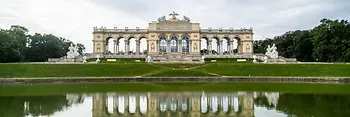 Schönbrunn Palace park with view of the Gloriette