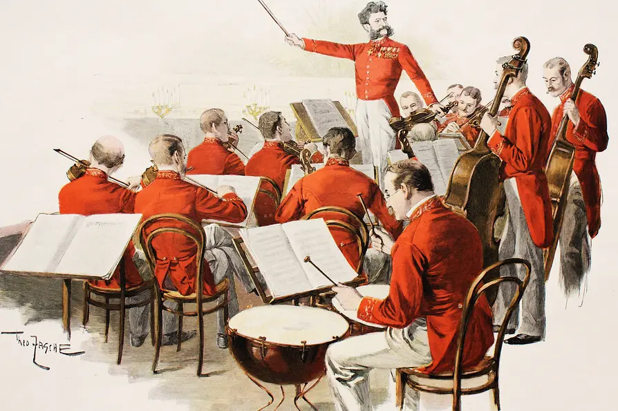 Imperial Ball musical director Johann Strauss Jr. with his band