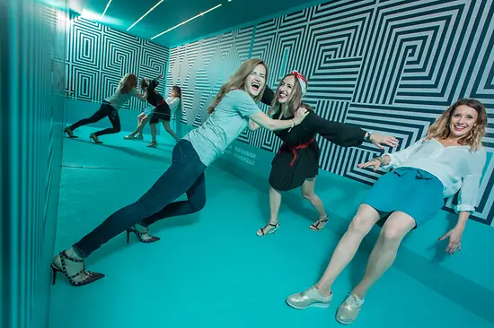 Three women in an inclined position