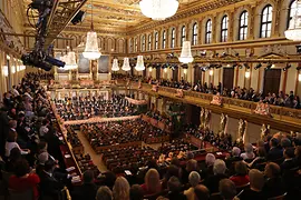 New Year’s Concert performed by the Vienna Philharmonic Orchestra in the Golden Hall of the Musikverein