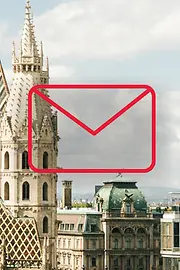 Newsletter icon with Vienna panorama in the background