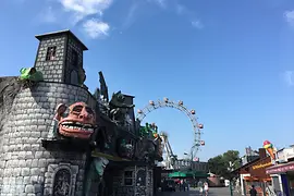 Ghost train and Giant Ferris Wheel in the Prater