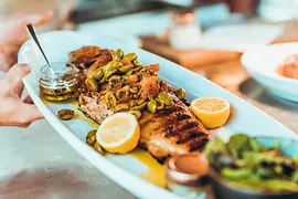 Grilled fish on a plate