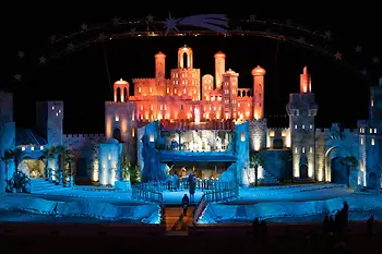 Nativity scene world in Mörbisch at night